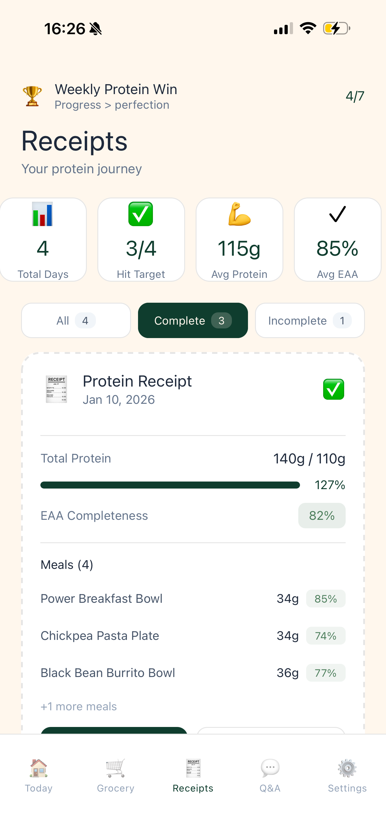 Track weekly wins (without tracking macros)